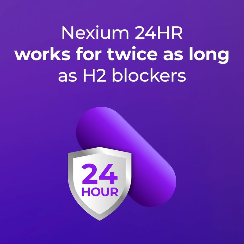 NEXIUM كبسولات 24 ساعة ClearMinis لتقليل الحمض لتخفيف حرقة المعدة مع إطلاق مؤجل لحماية طوال اليوم وطوال الليل من حرقة المعدة المتكررة، دواء حرقة المعدة مع إيزوميبرازول المغنيسيوم - 42 عدداً - Image 3